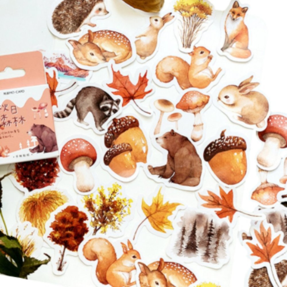 AUTUMN ANIMALS JOURNALING STICKERS